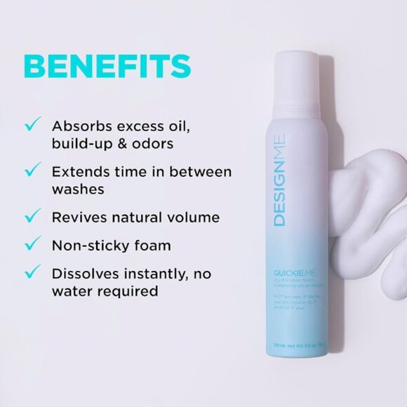 ❣️2/$36 NEW Design Me Hair Quickie.ME Dry Shampoo Foam Full Size Retail $26.00 - Picture 2 of 14